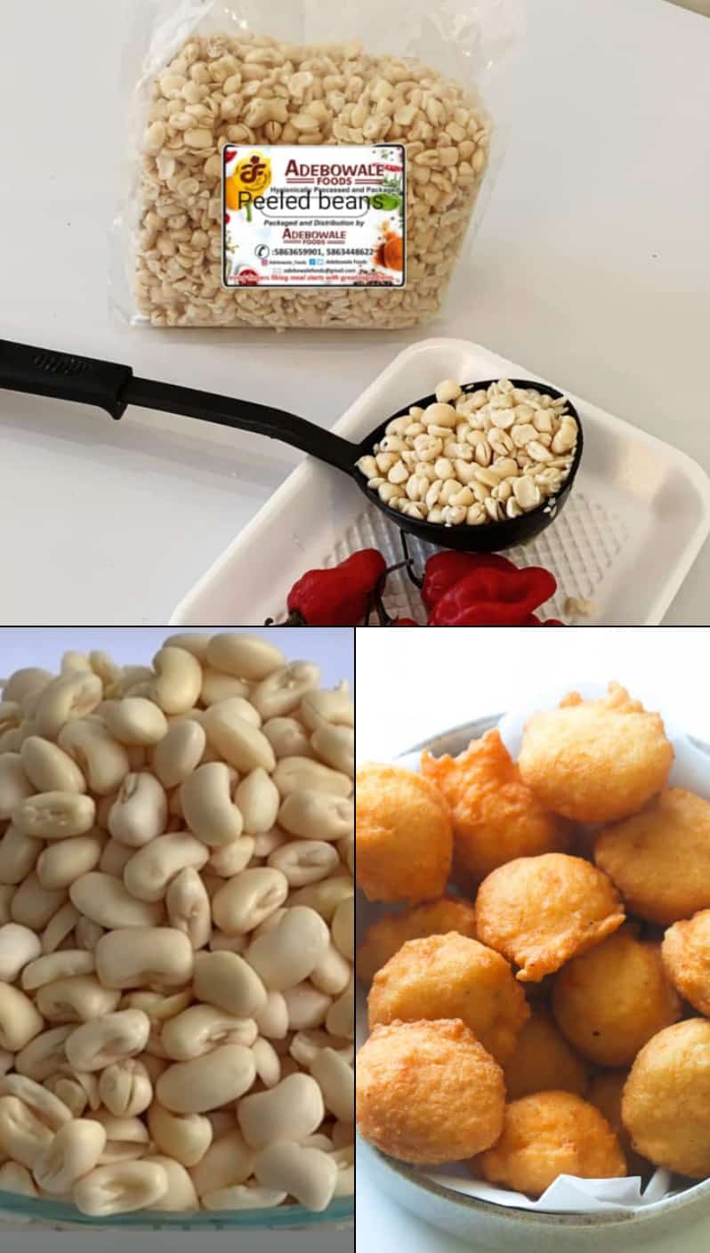 Peeled beans for Moi Moi, Akara (Bean Cakes), Ekuru, or Gbegiri Soup